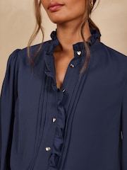 Love & Roses Ruffle 3/4 Sleeve Blouse - Attēls 2 no 4