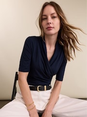 Baukjen Blue Rosamund Wrap Top - Image 4 of 6