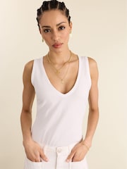 Baukjen White Jada Cotton V-Neck Tank - Image 1 of 4