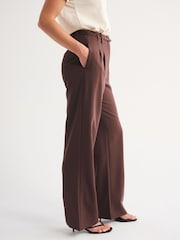 Abercrombie & Fitch Brown Sloan Mahogany Wide Leg Trousers - Image 4 of 6