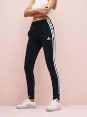 adidas Black Essentials 3 Stripe Fleece Joggers - Image 1 of 6