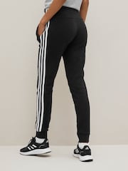 adidas Black Essentials 3 Stripe Fleece Joggers - Image 5 of 6