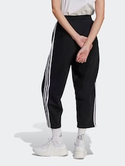 adidas Black Sportswear Essentials 3-Stripes Open Hem Fleece Joggers - Image 2 of 6