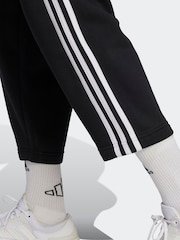 adidas Black Sportswear Essentials 3-Stripes Open Hem Fleece Joggers - Image 5 of 6