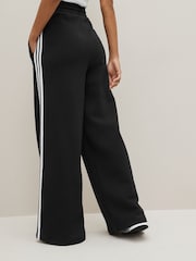 adidas Black Essentials 3 Stripe Wide Leg Joggers - Image 5 of 9