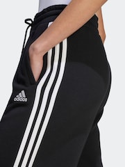 adidas Black Essentials 3 Stripe Wide Leg Joggers - Image 6 of 9