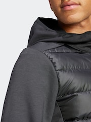 adidas Black Essentials Hybrid Down Hooded Jacket - Image 6 of 7