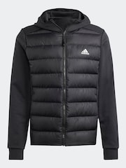 adidas Black Essentials Hybrid Down Hooded Jacket - Image 7 of 7