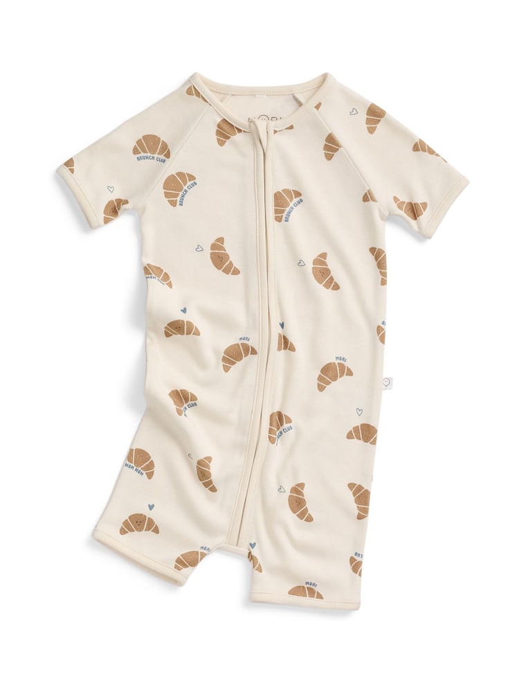 MORI Brunch Club Supersoft Summer Zip Up Sleepsuit Romper - Imagen 1 de 1 MORI Brunch Club Supersoft Summer Zip Up Sleepsuit Romper - Imagen 1 de 1