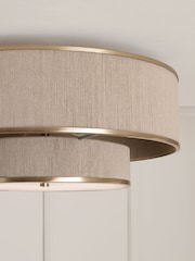 Lipsy Taupe Wrapped 2 Tier Flush Ceiling Light - Image 3 of 6