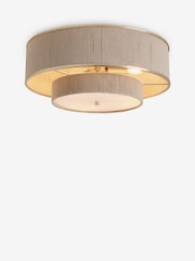 Lipsy Taupe Wrapped 2 Tier Flush Ceiling Light - Image 5 of 6
