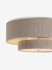 Lipsy Taupe Wrapped 2 Tier Flush Ceiling Light - Image 6 of 6