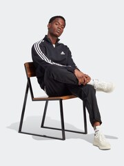 adidas Black Essentials Fleece 3-Stripes 1/4-Zip Sweatshirt - Image 3 of 7