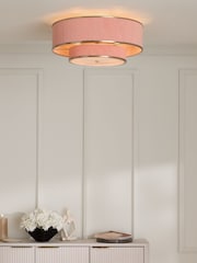 Lipsy Pink Wrapped 2 Tier Flush Ceiling Light - Image 4 of 5