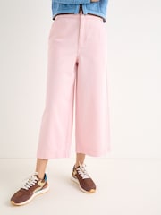 Oliver Bonas Pink Light Pink Cropped Ultra Wide Leg Jeans - Image 1 of 7