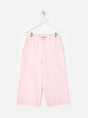 Oliver Bonas Pink Light Pink Cropped Ultra Wide Leg Jeans - Image 3 of 7