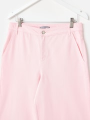 Oliver Bonas Pink Light Pink Cropped Ultra Wide Leg Jeans - Image 6 of 7