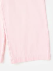 Oliver Bonas Pink Light Pink Cropped Ultra Wide Leg Jeans - Image 7 of 7