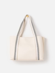 Oliver Bonas Cream Emma Cream Stripe Tote Bag - Image 1 of 6