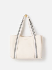 Oliver Bonas Cream Emma Cream Stripe Tote Bag - Image 6 of 6