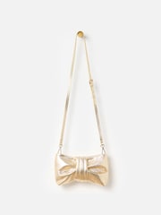 Oliver Bonas Gold Gold Metallic Bow Clutch Bag - Image 2 of 8