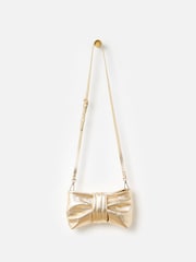 Oliver Bonas Gold Gold Metallic Bow Clutch Bag - Image 3 of 8