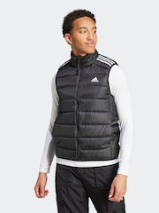 adidas Black Essentials 3-Stripes Light Down Gilet - Image 1 of 7