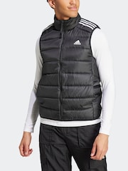 adidas Black Essentials 3-Stripes Light Down Gilet - Image 3 of 7