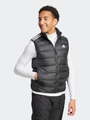 adidas Black Essentials 3-Stripes Light Down Gilet - Image 4 of 7