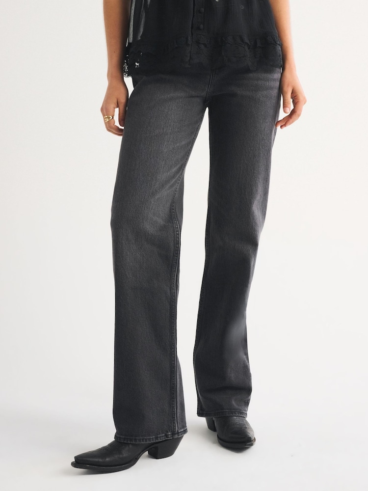 Abercrombie & Fitch Black High Rise 90s Relaxed Fit Denim Jeans - Image 2 of 7