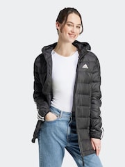 adidas Black Terrex Essentials 3-Stripes Light Down Hooded Parka - Image 3 of 7