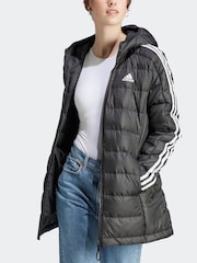 adidas Black Terrex Essentials 3-Stripes Light Down Hooded Parka - Image 4 of 7
