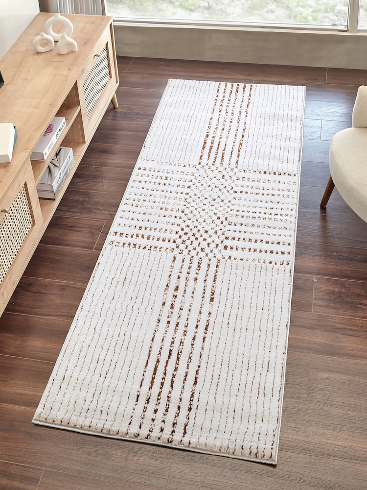 LIVABLISS Brown Architect IV Galey Alix Modern Graphic High Pile Runner - Image 1 of 6
