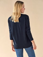 Pure Collection Blue Cashmere Boyfriend Cardigan - Image 2 of 3