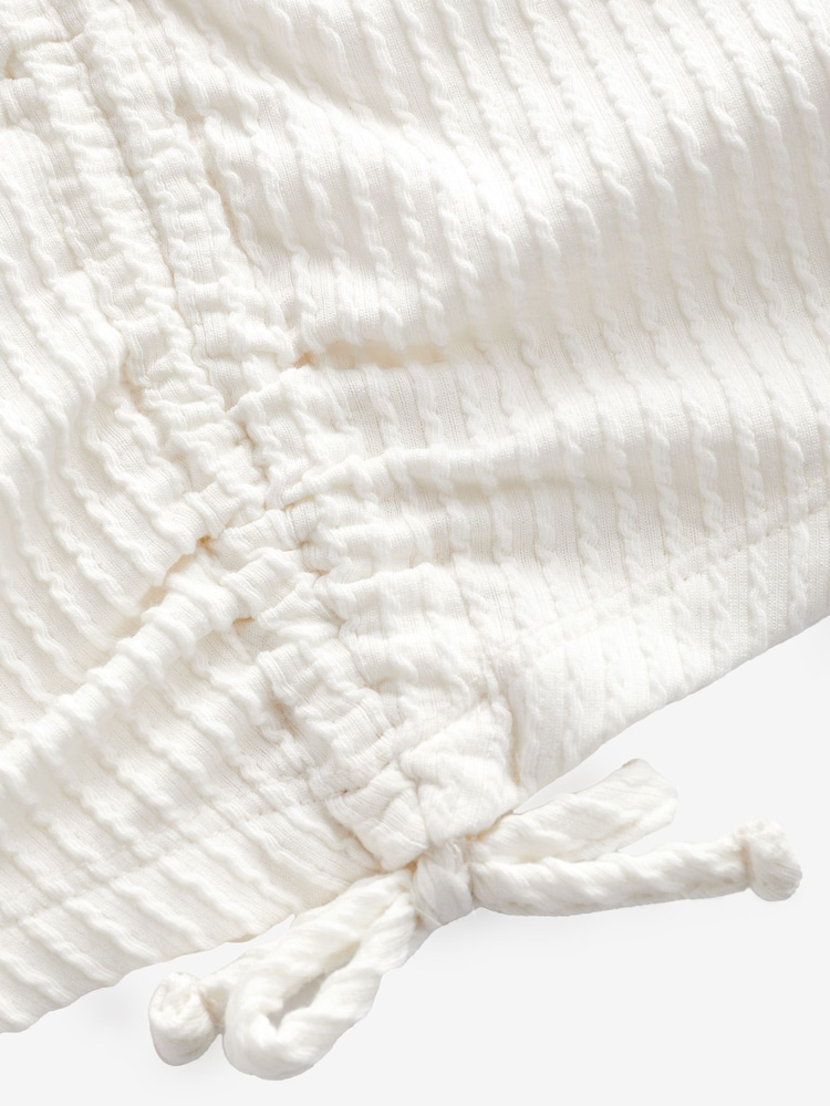 Ecru White Textured Ruche Front T-Shirt (3-16yrs) - Image 6 of 6