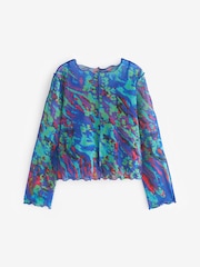 Blue Mesh Long Sleeve T-Shirt (3-16yrs) - Image 6 of 8