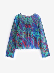 Blue Mesh Long Sleeve T-Shirt (3-16yrs) - Image 7 of 8