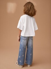 White Textured Frill Sleeve T-Shirt (3-16yrs) - Image 3 of 7
