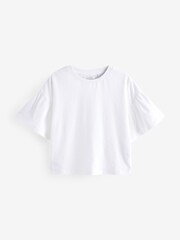 White Textured Frill Sleeve T-Shirt (3-16yrs) - Image 5 of 7