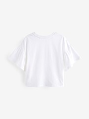 White Textured Frill Sleeve T-Shirt (3-16yrs) - Image 6 of 7