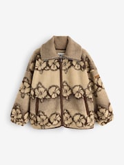Roxy Brown Feels Like Winter Oversized Sherpa Zip Jacket - Image 1 of 1