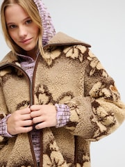 „Roxy Feels Like Winter“ negabaritinė „Sherpa“ striukė su užtrauktuku - 4 paveikslėlis iš 7