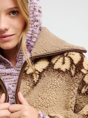 „Roxy Feels Like Winter“ negabaritinė „Sherpa“ striukė su užtrauktuku - 5 paveikslėlis iš 7