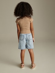 Neutral Textured Ruche Front T-Shirt (3-16yrs) - Image 3 of 6