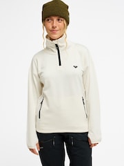 Roxy White Snowstride Half Zip Fleece - Technical Mid Layer Top - Image 1 of 7