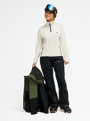 Roxy White Snowstride Half Zip Fleece - Technical Mid Layer Top - Image 5 of 7