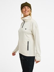 Roxy White Snowstride Half Zip Fleece - Technical Mid Layer Top - Image 6 of 7