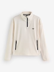 Roxy White Snowstride Half Zip Fleece - Technical Mid Layer Top - Image 7 of 7