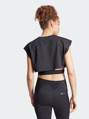 adidas Black Power Aeroready Crop Tank Top - Image 2 of 8