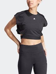 adidas Black Power Aeroready Crop Tank Top - Image 4 of 8